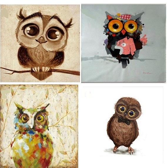 Cartoon Owl Painting