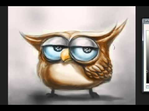 480x360 How To Paint An Owl - Cartoon Owl Painting