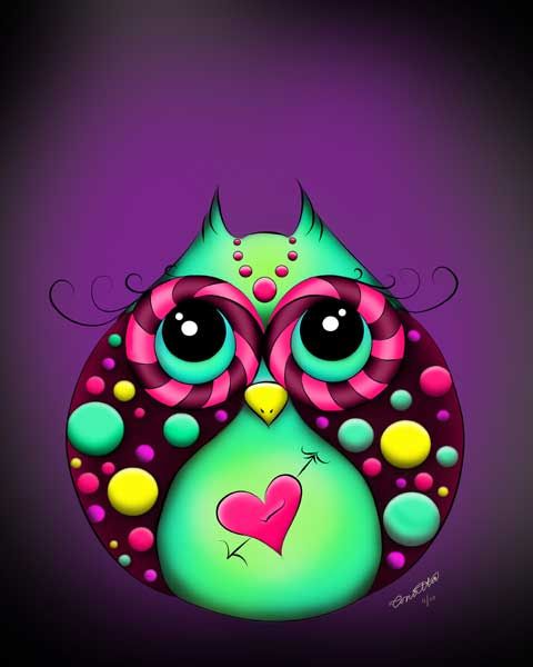 480x600 Owl Painting - Cartoon Owl Painting