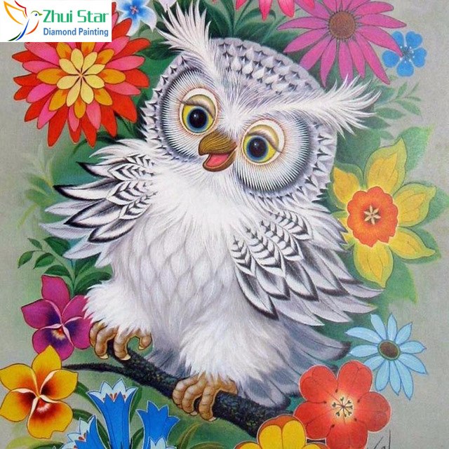 640x640 Zhui Star 5d Dyi All Square Drill Diamond Painting Embroidery - Cartoon Owl Painting