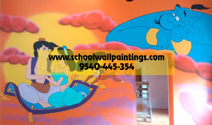 700x413 3d School Wall Paintings And 3d Cartoon Wall Paintings - Cartoon Painting