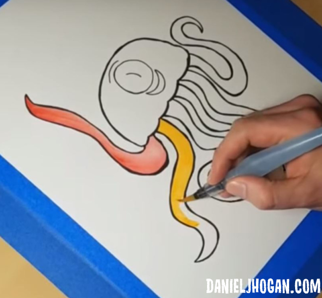647x600 Video Watch Me Paint A Watercolor Cartoon - Cartoon Painting