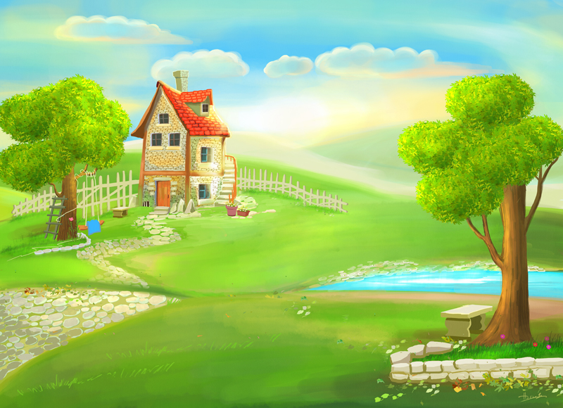 800x580 Cartoon House Painting By Eydii - Cartoon Painting