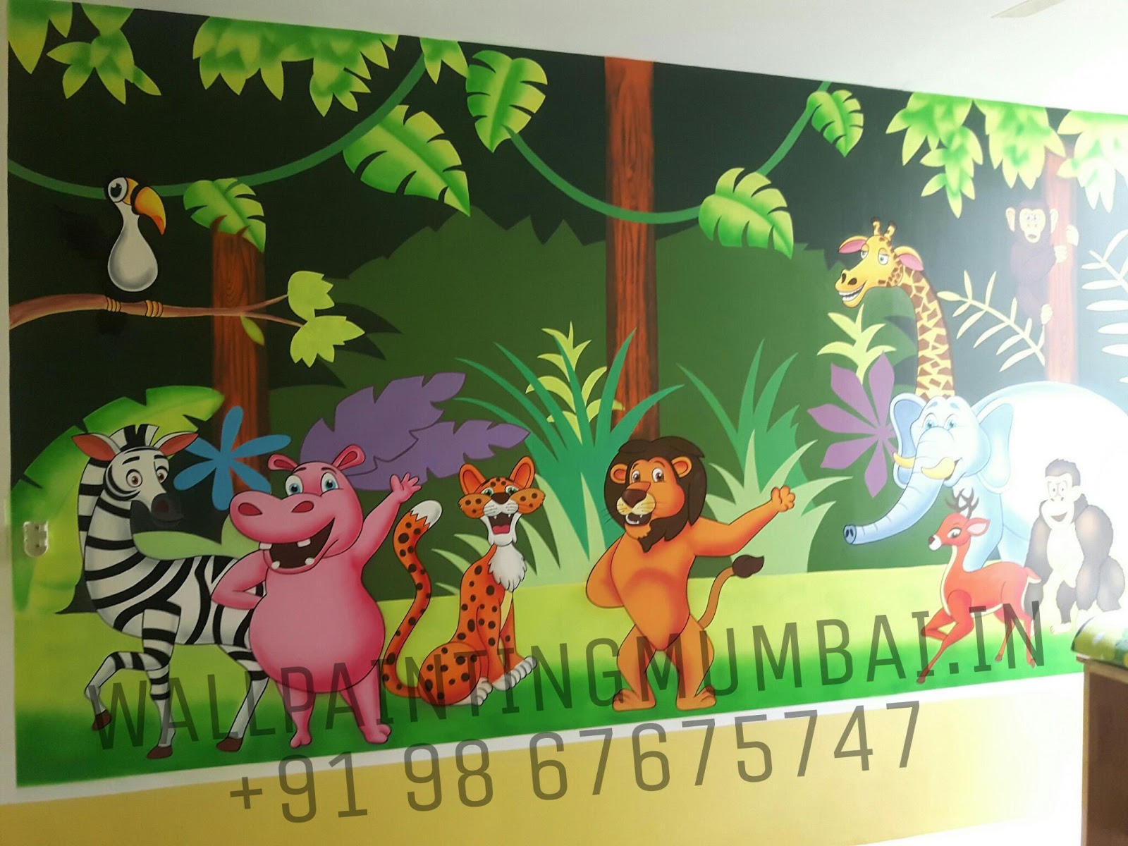 1600x1200 Kids Room Cartoon Painting Kids School Classroom Cartoon - Cartoon Painting For Kids