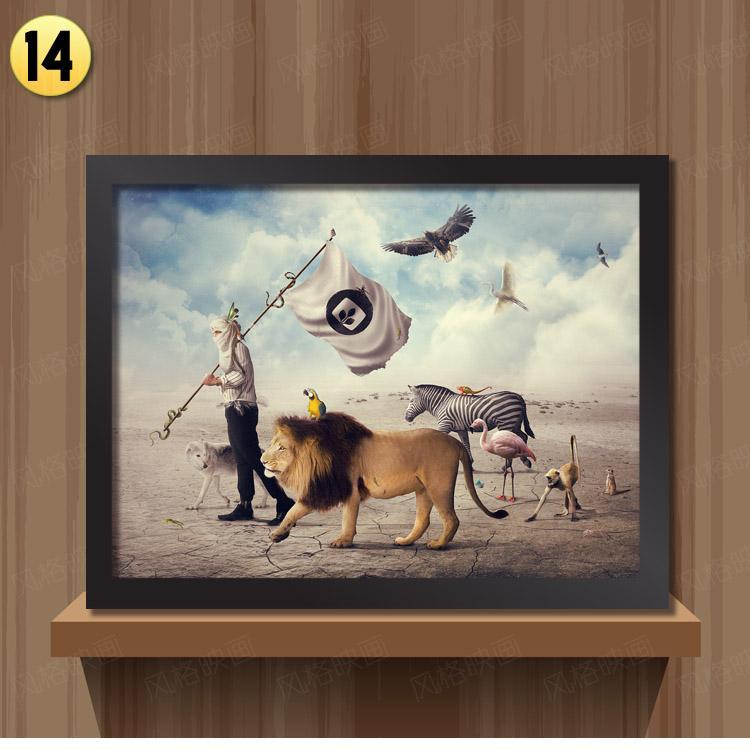 750x750 Creative Cafe Bar Poster Personalized Decorative Painting - Cartoon Painting Frame