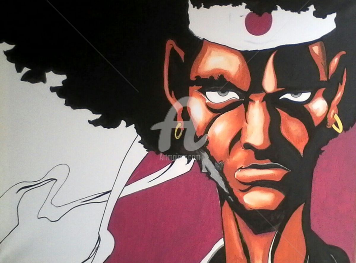 1200x886 Peinture Afro Manga (Igihozo) - Cartoon People Painting