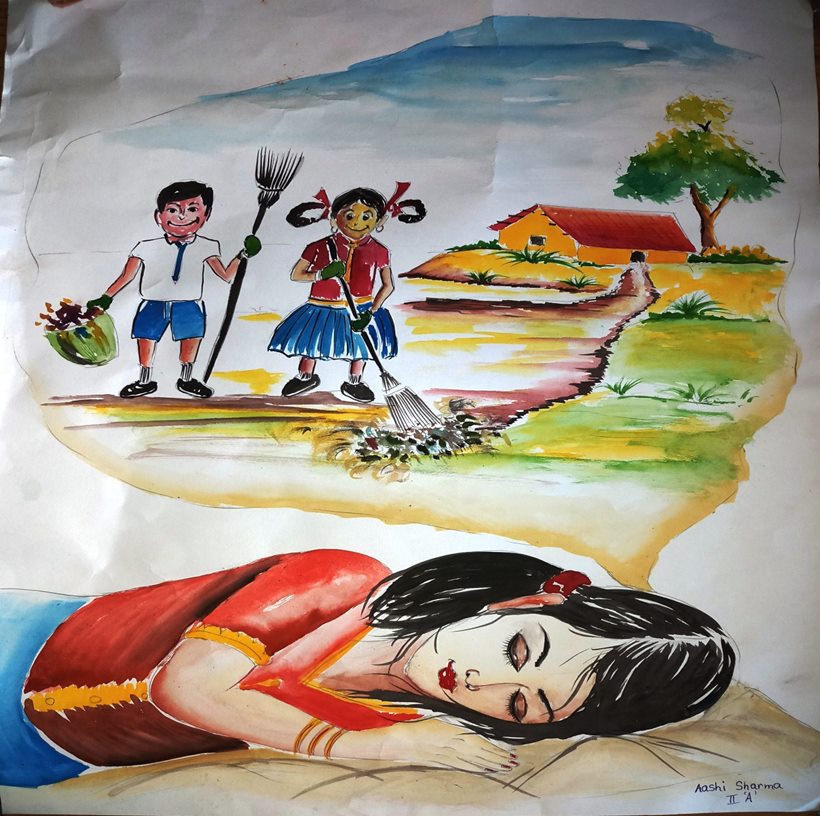 820x816 Photos From Kameng To Kanker, Paintings By Children Depicting - Cartoon Pictures Painting