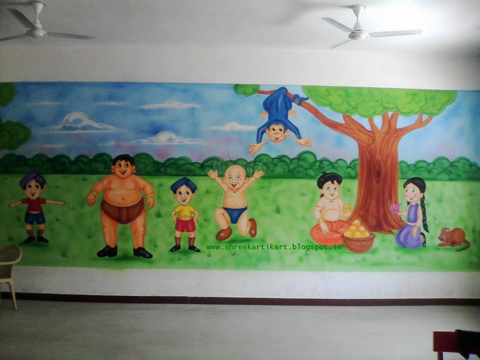 1600x1200 Play School Wall Painting,3d Cartoon Painting,school Painting - Cartoon Pictures Painting