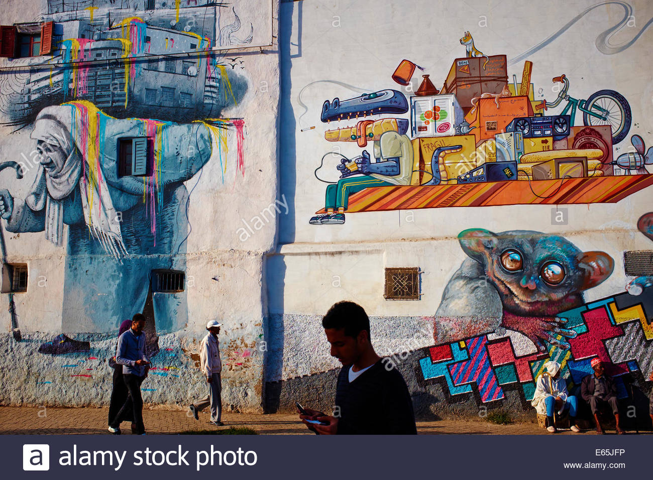 1300x956 Morocco, Casablanca, Mural Painting, City Center Stock Photo - Casa Blanca Painting