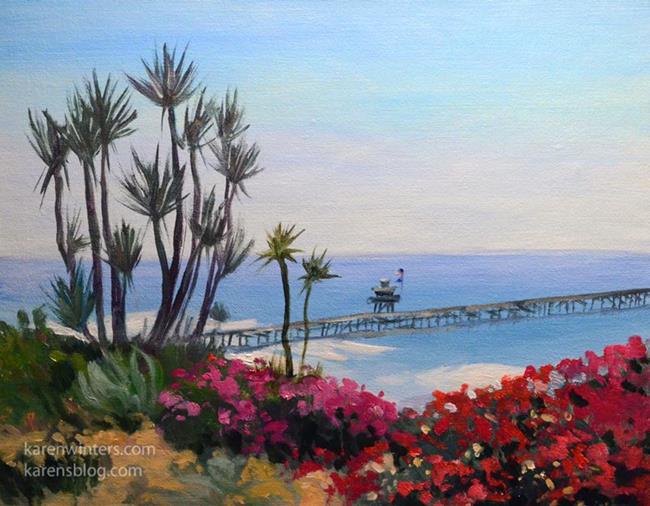 650x506 View From Casa Romantica, San Clemente Oil Painting Sold - Casa Painting