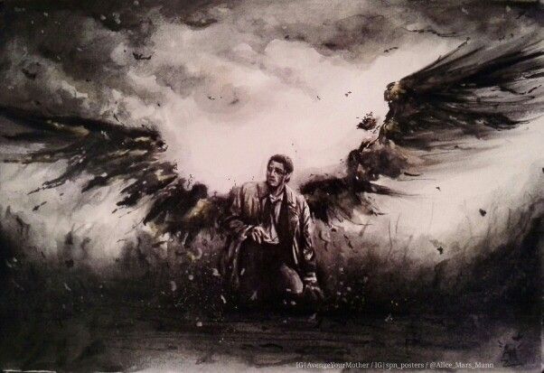 602x413 My Castiel Painting Supernatural Castiel - Castiel Painting