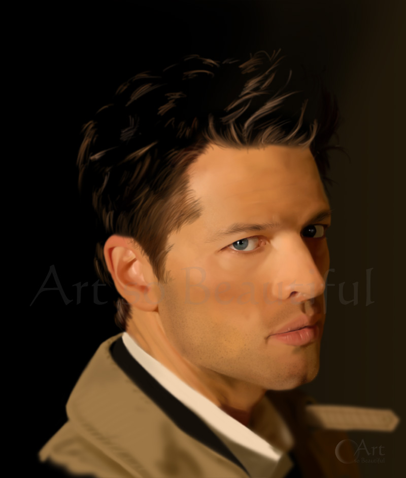 800x943 A Painting Of Castiel From Supernatural By Jht888 - Castiel Painting