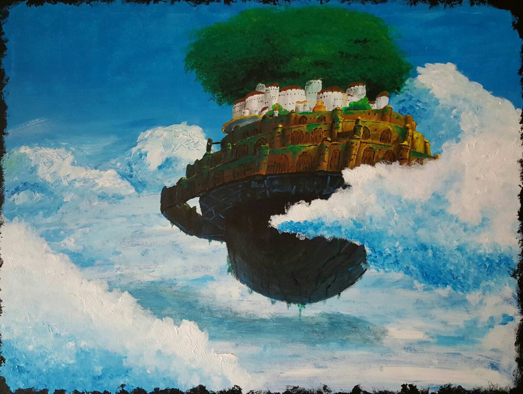 1024x771 Laputa - Castle In The Sky Painting