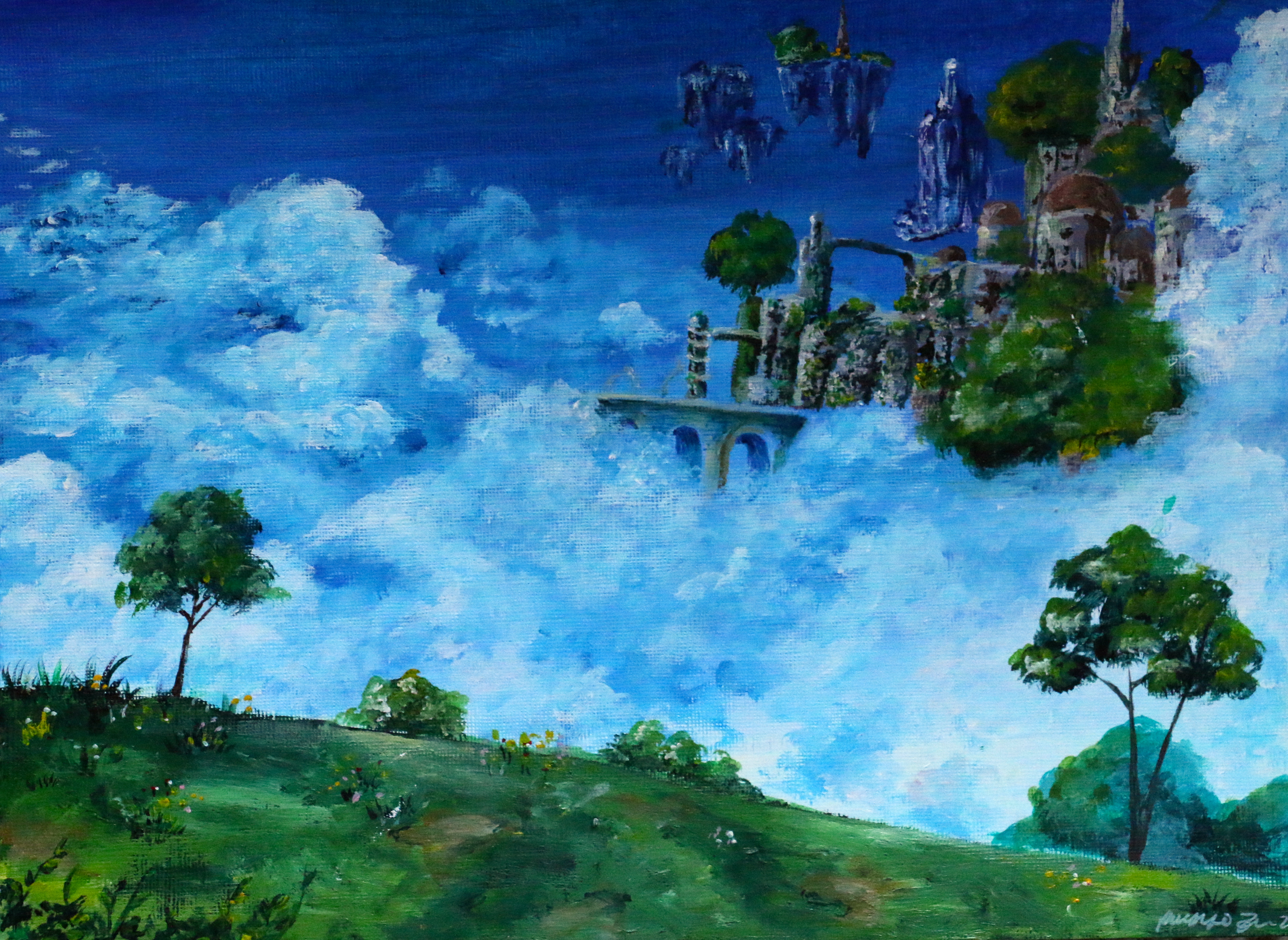 4493x3279 Laputa Castle In The Sky By Pingyizhu - Castle In The Sky Painting