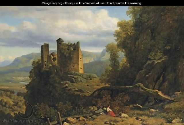 640x433 Landscape With A Castle In Ruins - Castle Landscape Painting