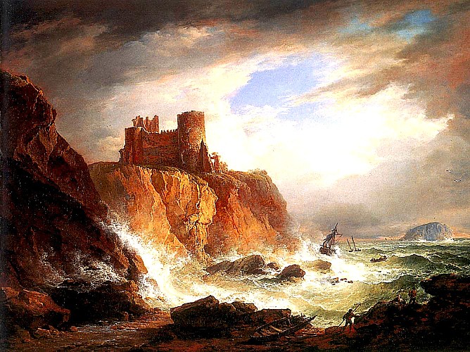 668x500 Art Now And Then Castle Paintings - Castle Landscape Painting