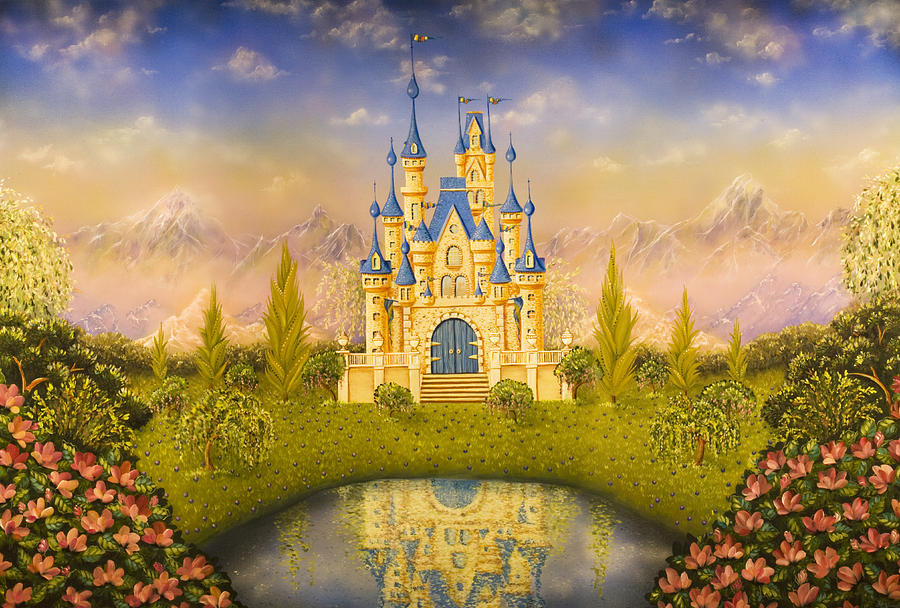 900x608 Castle Painting By Linnell Esler - Castle Landscape Painting