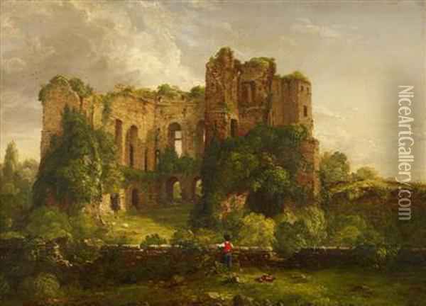 600x432 Part Of The Ruins Of Kenilworth Castle Oil Painting Reproduction - Castle Oil Painting