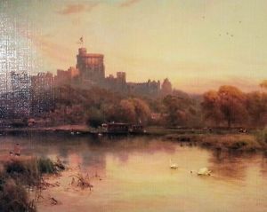 300x239 Windsor Castle Evening, Oil Painting By Alfred De Breanski, Oil - Castle Oil Painting