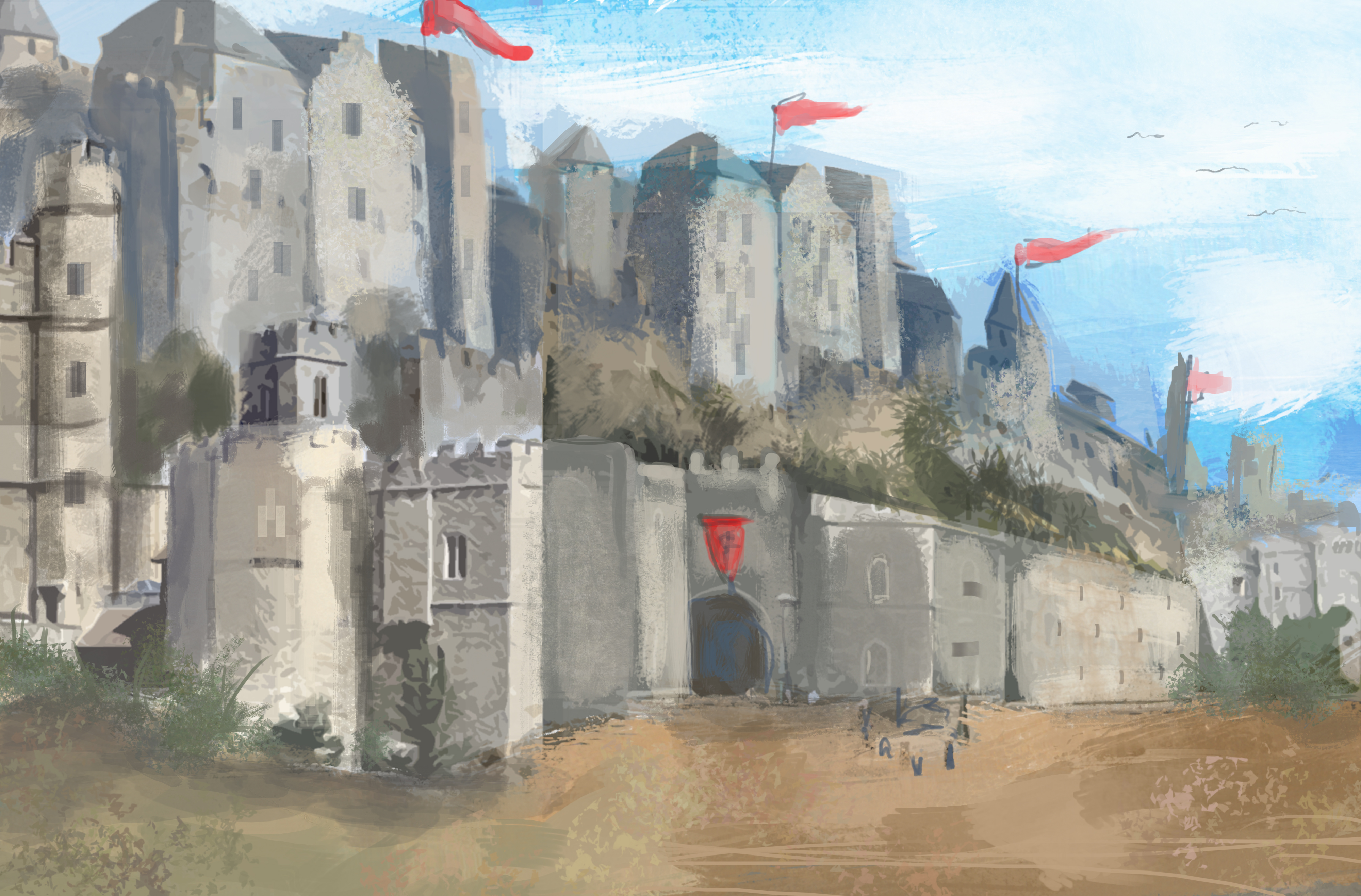 4000x2634 Castle Speed Painting Stephen Cusdin - Castle Painting