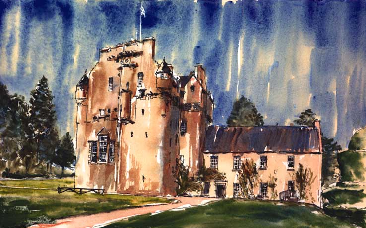 738x461 Crathes Castle - Castle Painting