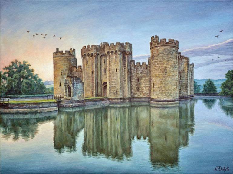 770x574 Saatchi Art Old Castle Near The Water - Castle Painting