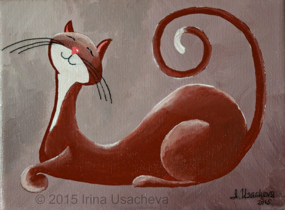 1000x740 Fantasy Cat Acrylic Painting - Cat Acrylic Painting