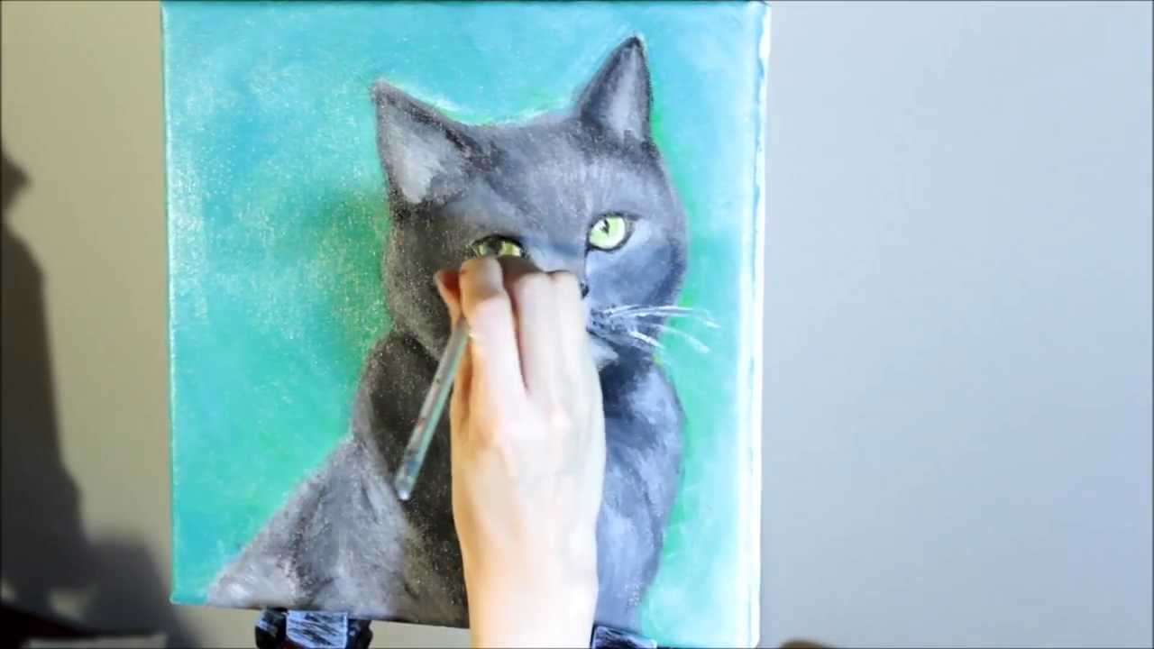 1280x720 Acrylic Speed Painting Cat Furby - Cat Acrylic Painting