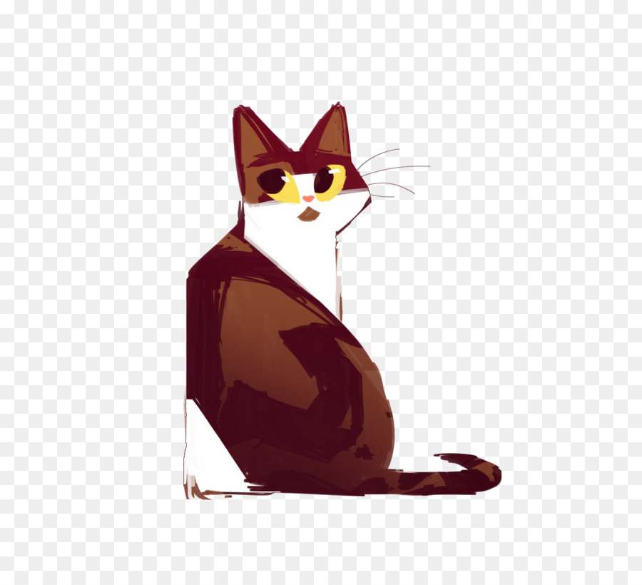 900x820 Cat Oil Painting Drawing - Cat Cartoon Painting