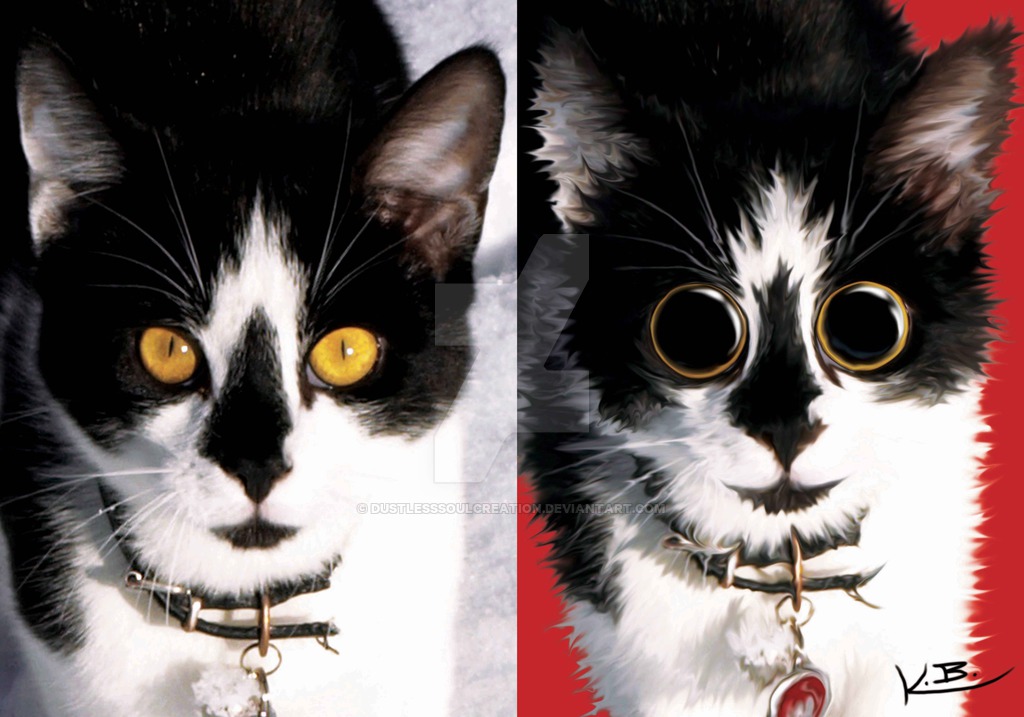 1024x717 Custom Cartoon Animalpetcatdog Digital Painting By - Cat Cartoon Painting