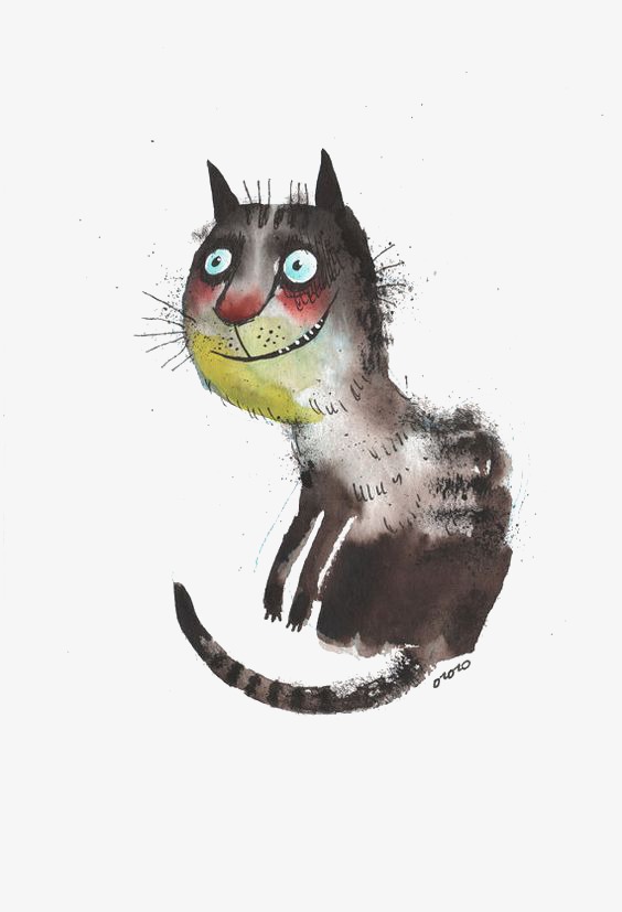 564x827 Kitty, Painted Cat, Cartoon Cat, Watercolor Cat Png Image - Cat Cartoon Painting