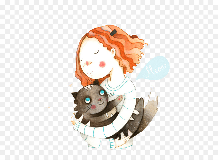 900x660 Sadakos Kraniche Cat Cartoon Drawing Illustration - Cat Cartoon Painting