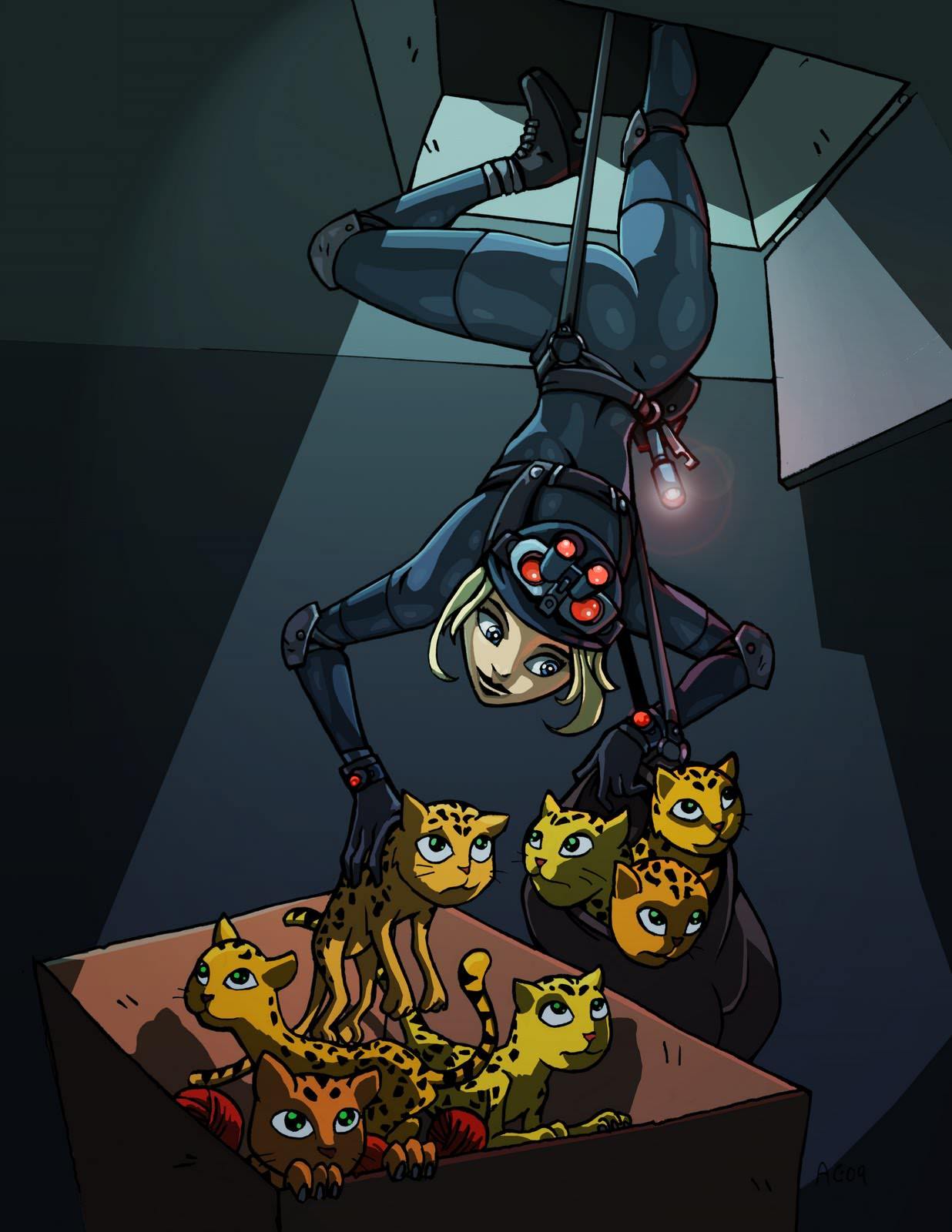 1236x1600 Alexi Chabane's Digital Art Combines Cartoon Humor And Fantasy - Cat Cartoon Painting