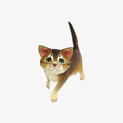 425x425 Brown Cat, Painted Cat, Cartoon Cat, Kitty Png Image And Clipart - Cat Cartoon Painting