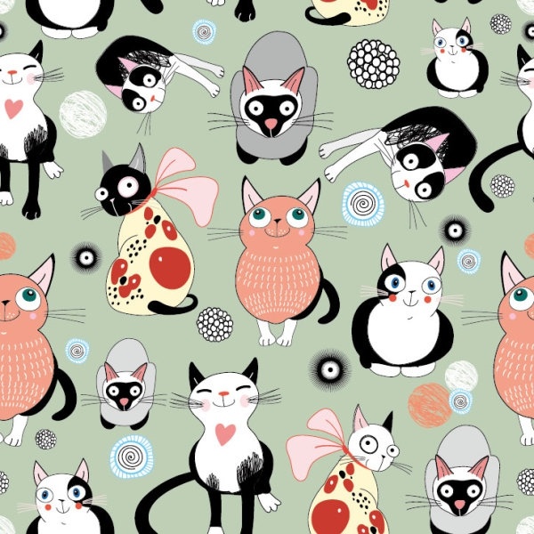 600x600 Cartoon Cat Background 01 Vector Free Vector In Adobe Illustrator - Cat Cartoon Painting