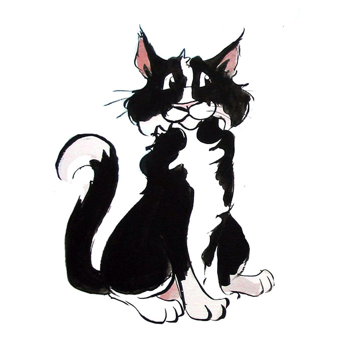 700x699 Cat Art Paintings By Michelle Imbach - Cat Cartoon Painting