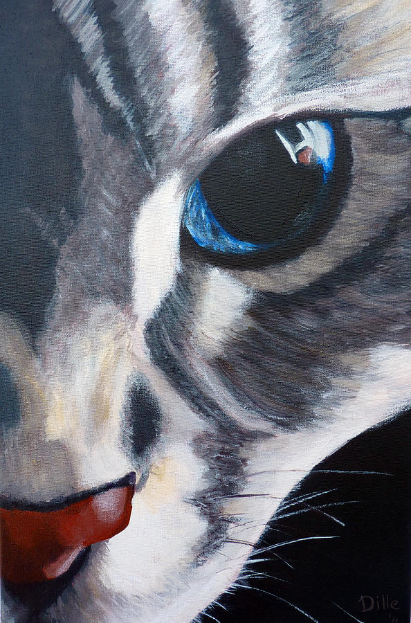 594x900 Cat Eyes Painting By Dille Ferrer - Cat Eye Painting