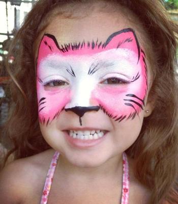 350x400 Swirls Face Painting By Lindsey! - Cat Face Painting