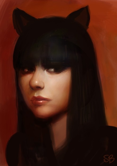 Cat Girl Painting
