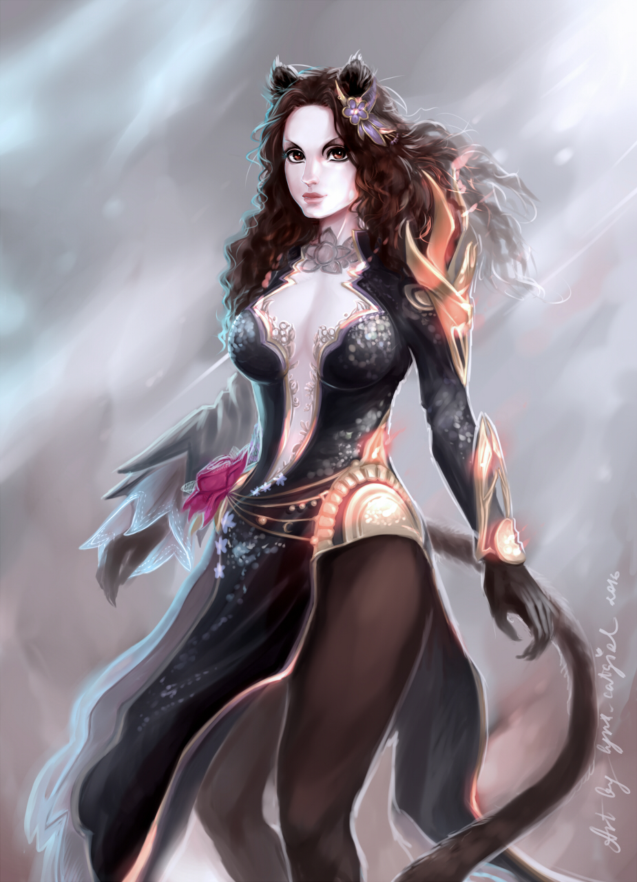 925x1280 Mishona By Lynx Catgirl - Cat Girl Painting