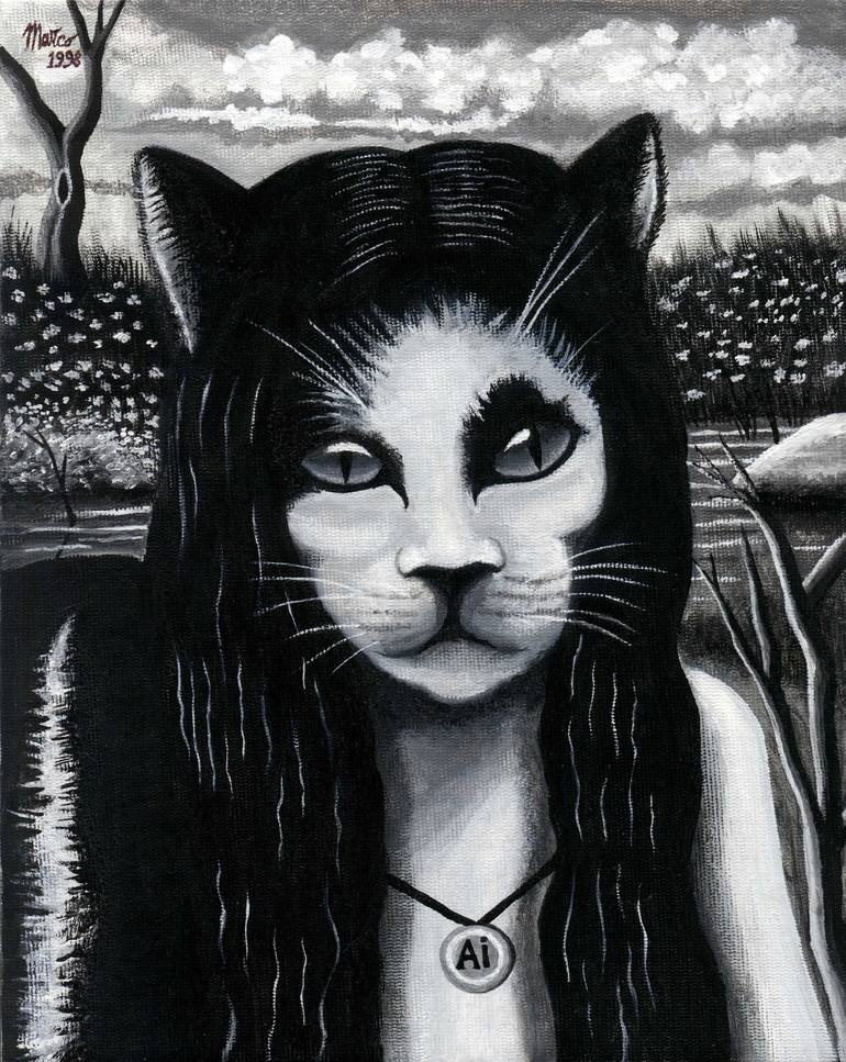 770x967 Saatchi Art Cat Girl Painting By Marco Magnani - Cat Girl Painting