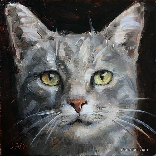 500x500 Daily Paintworks - Cat Head Painting