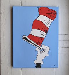 236x255 Dr Seuss Hand Painted Canvases Great For Bathrooms And Bedrooms - Cat In The Hat Painting
