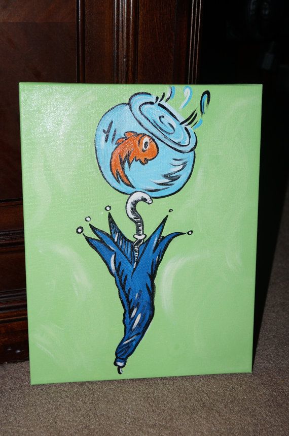 570x858 Dr. Suess Art Painting Cat In The Hat Painting By Kryshascreations - Cat In The Hat Painting