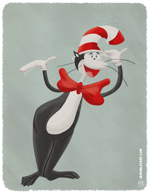 600x776 Ian Smiley Art Cat In The Hat By Smiles The Artist - Cat In The Hat Painting