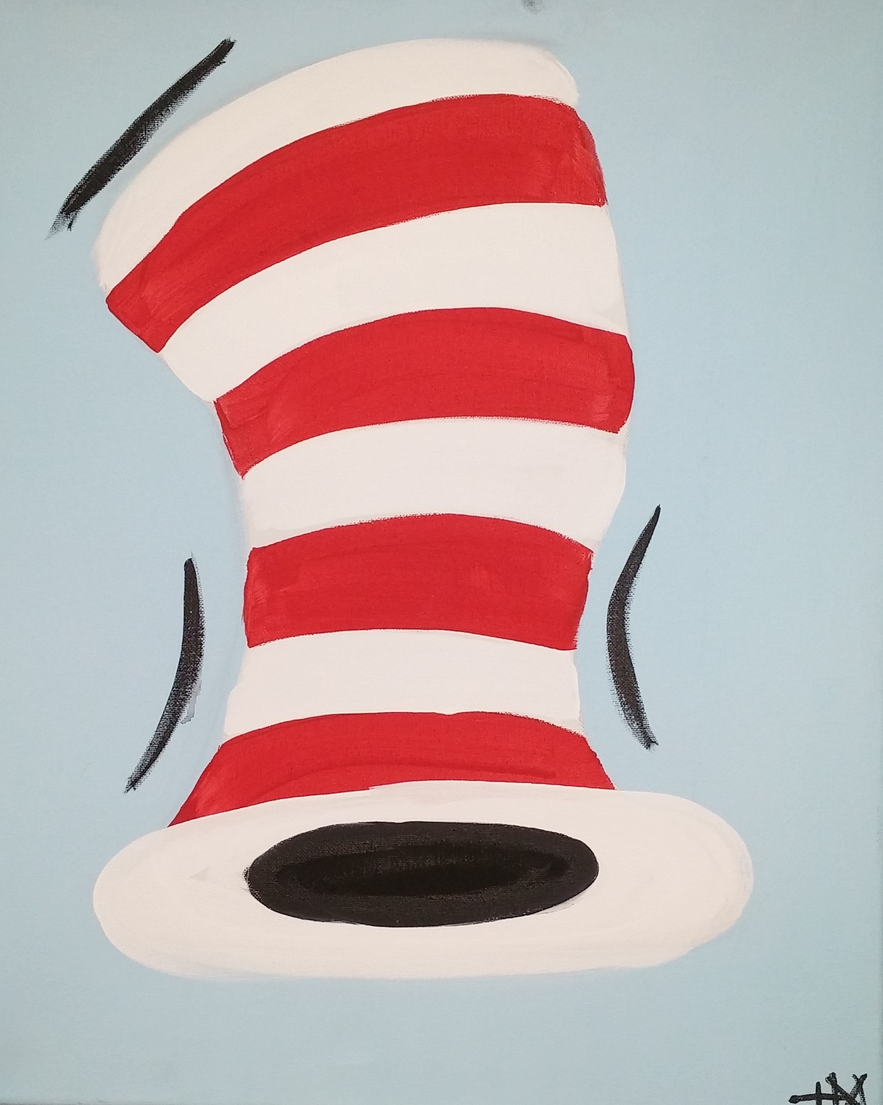 1755x2196 Book Amp Canvas - Cat In The Hat Painting