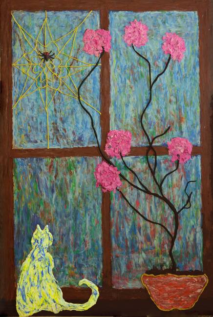 436x650 Stunning Cat Looking Out Window Artwork For Sale On Fine Art Prints - Cat Looking Out Window Painting