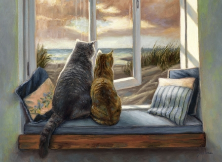 450x329 Window Buddies F2cmp - Cat Looking Out Window Painting