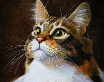 340x270 Cat Painting Cat Oil Portrait Custom Portrait Portrait - Cat Oil Painting