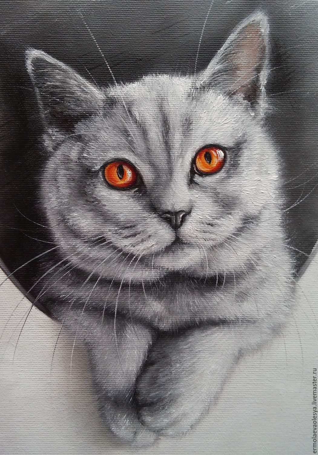 1051x1500 Oil Painting British Cat Shop Online On Livemaster With Shipping - Cat Oil Painting